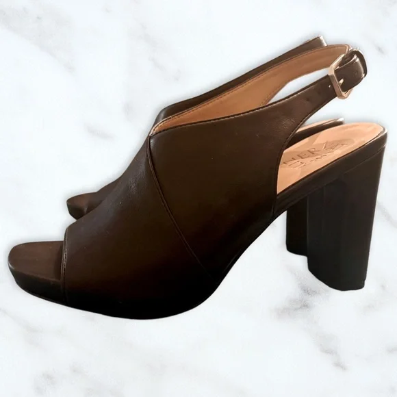 Naturalizer Women’s Black Platform Slingback Open Toe Ankle Strap 4 inch heel - Picture 2 of 6